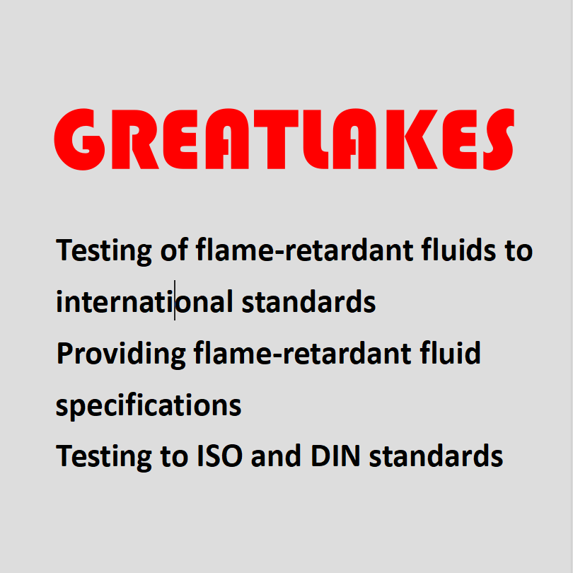 International testing standards for flame retardant fluids